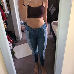 two toned denim jeans